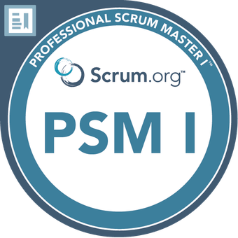 Professional Scrum Master I certification badge